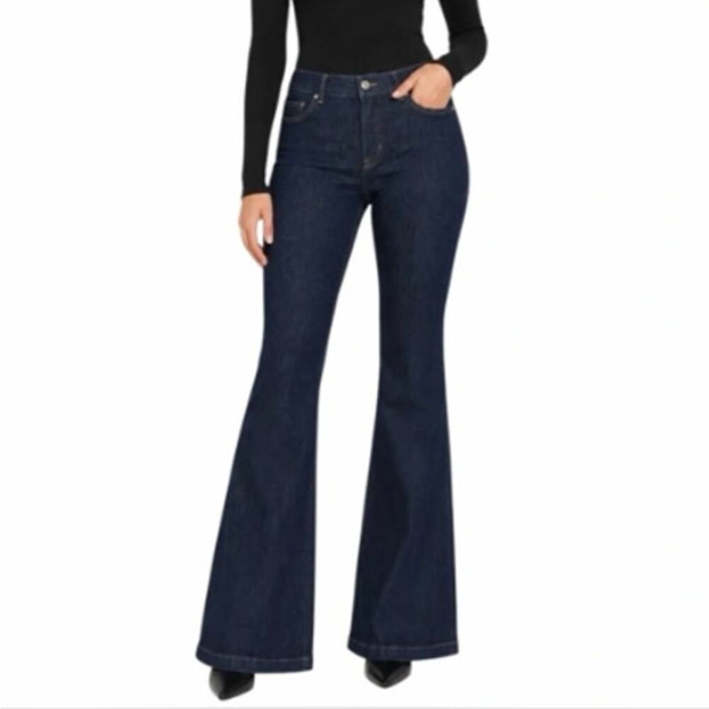 NEW SPANX Denim Flare in Raw Indigo Large PETITE